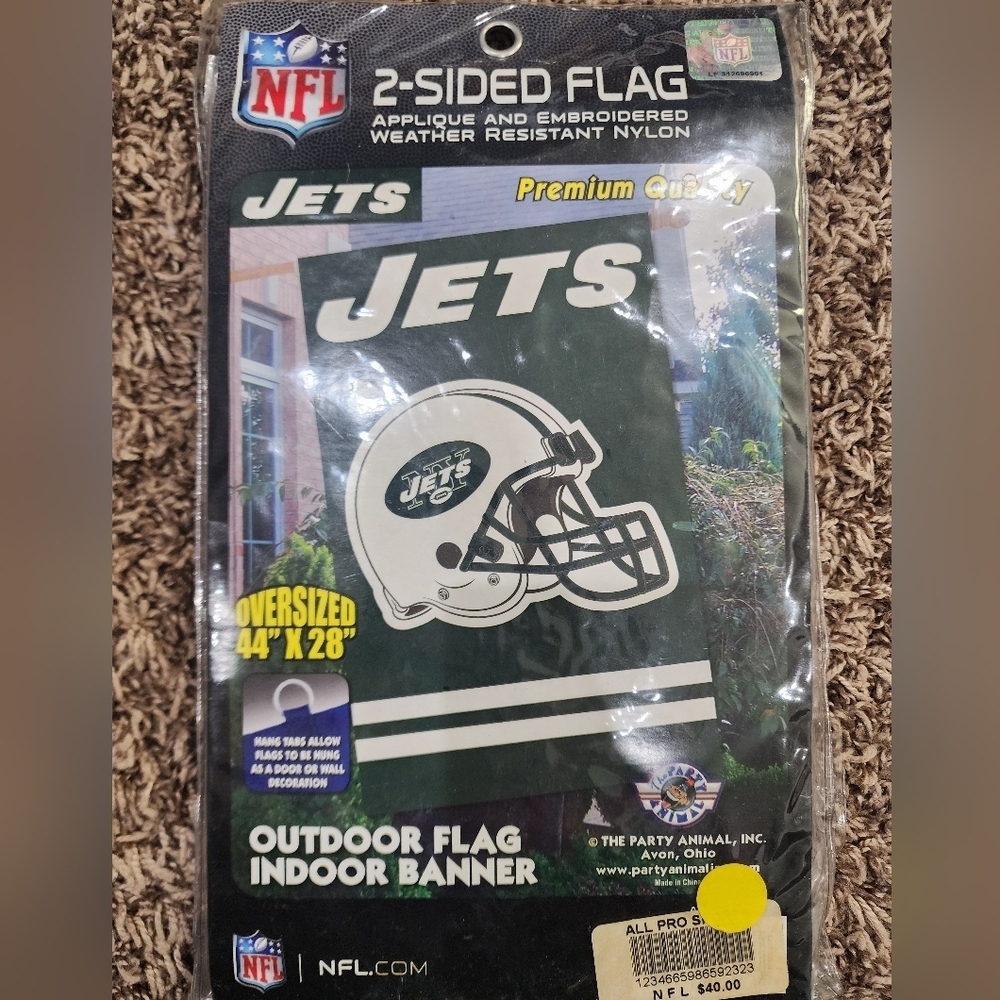 NFL. New York Jets Oversized 2 Sided Flag 44x28 NEW